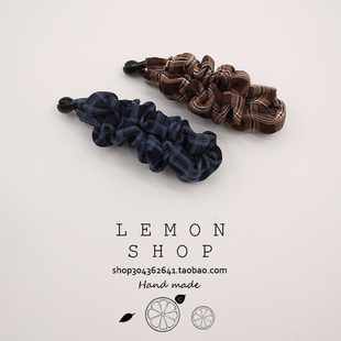 秋冬新款格子褶皱香蕉夹高级感马尾扭扭夹竖夹后脑勺横夹发卡发夹