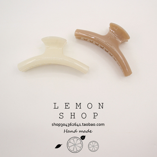 极简慵懒风复古衣架抓夹纯色发夹高级感盘发韩国发抓后脑勺鲨鱼夹