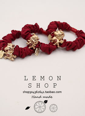 韩版小马红色新年发圈女小肠圈百搭头花扎头发橡皮筋发绳头绳新款