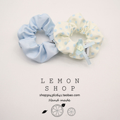 韩系蓝色波点大肠发圈女高级感慵懒风扎头发橡皮筋低马尾头绳发绳