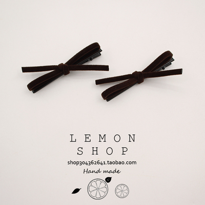 植绒发夹蝴蝶结边夹女侧边碎发刘海夹子甜美少女鸭嘴夹发卡头饰品