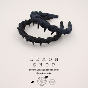 牛仔蓝波浪带齿高颅顶发箍压发洗脸头箍防滑碎发整理神器新款发卡