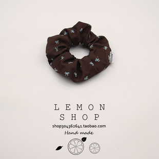 法式 复古棕色蝴蝶结大肠发圈女简约扎头发橡皮筋发绳头绳头饰发饰