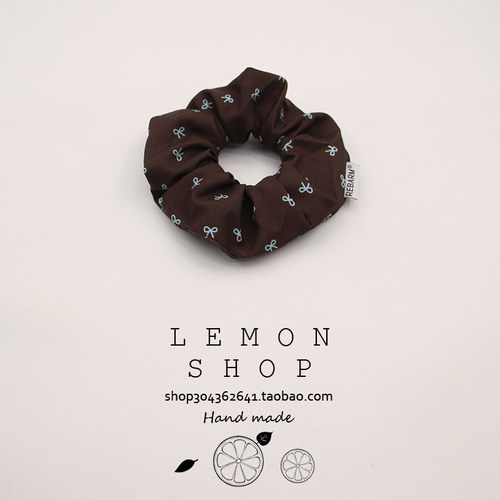 法式复古棕色蝴蝶结大肠发圈女简约扎头发橡皮筋发绳头绳头饰发饰