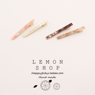 韩版 高级鸭嘴夹发卡醋酸边夹一字夹碎发刘海夹少女侧边夹简约头饰