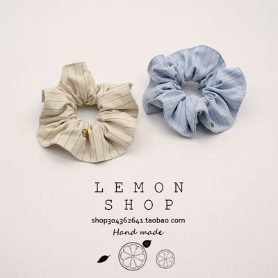 韩国条纹大肠发圈ins风丸子头发绳头绳低马尾扎头发橡皮筋发饰女