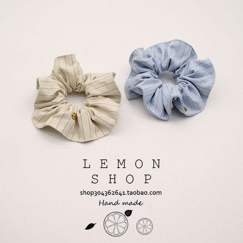 韩国条纹大肠发圈ins风丸子头发绳头绳低马尾扎头发橡皮筋发饰女