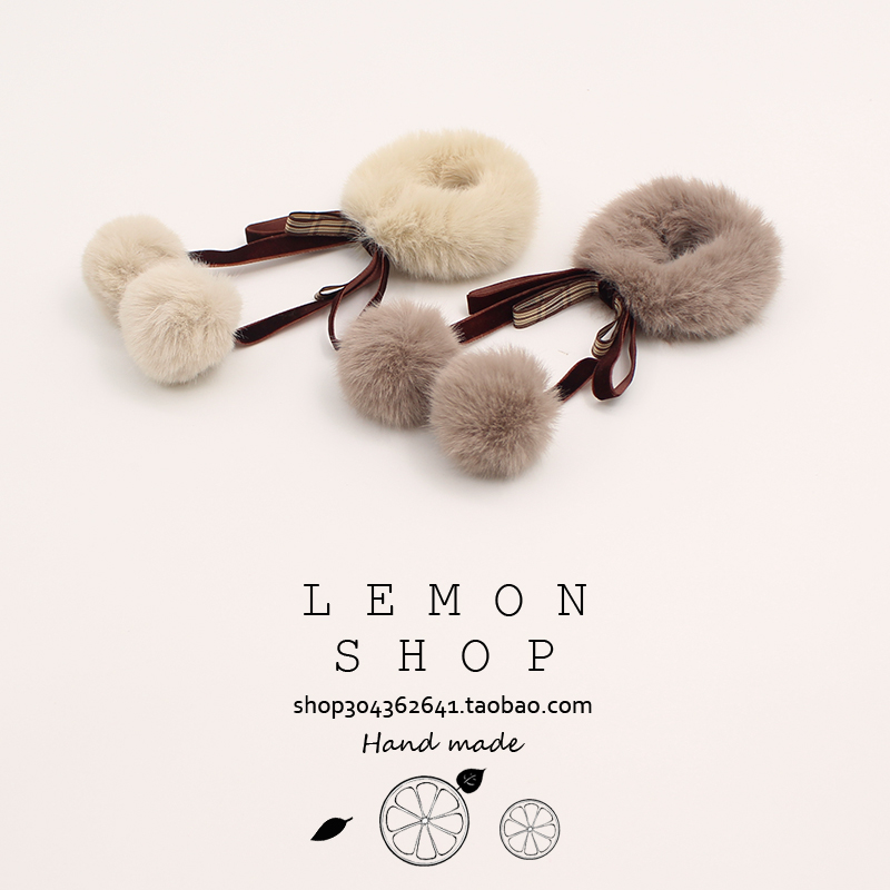 秋冬新款毛绒绒发圈超仙