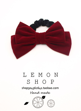 超仙红色大蝴蝶结发圈发夹后脑勺头饰鸭嘴夹复古日系发卡发绳发饰