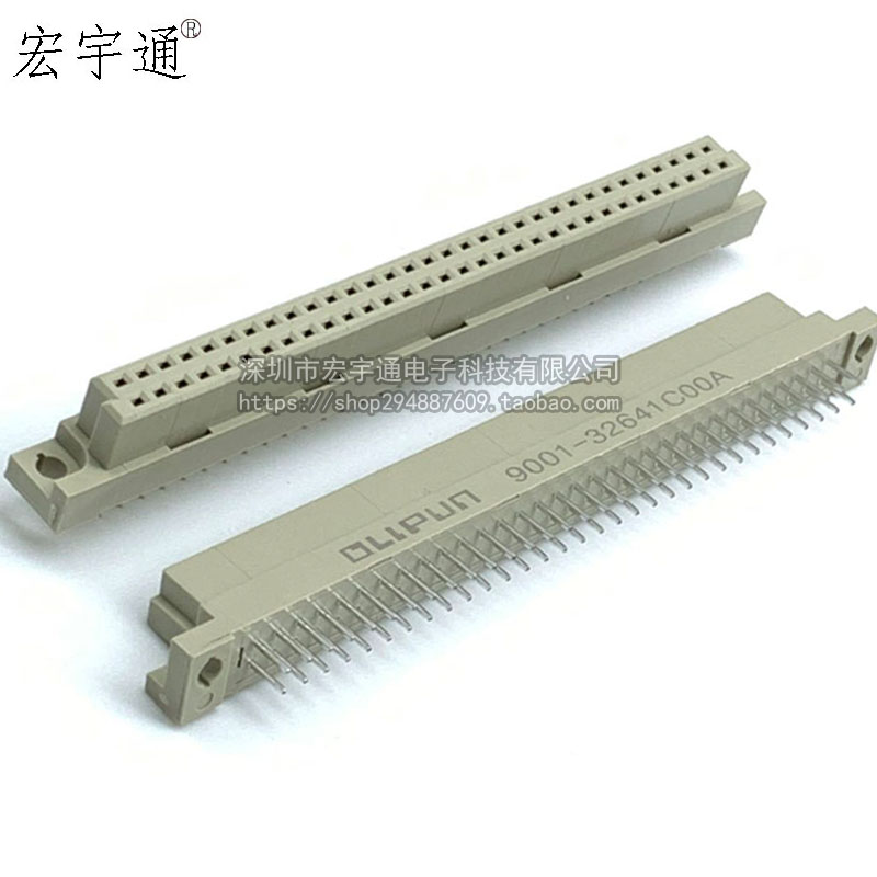 2.54MM 欧式插座 264 直针母座 2*32P 64P 9001-32641C00A 连接器