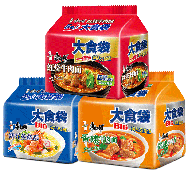 康师傅方便面大食袋红烧牛肉面