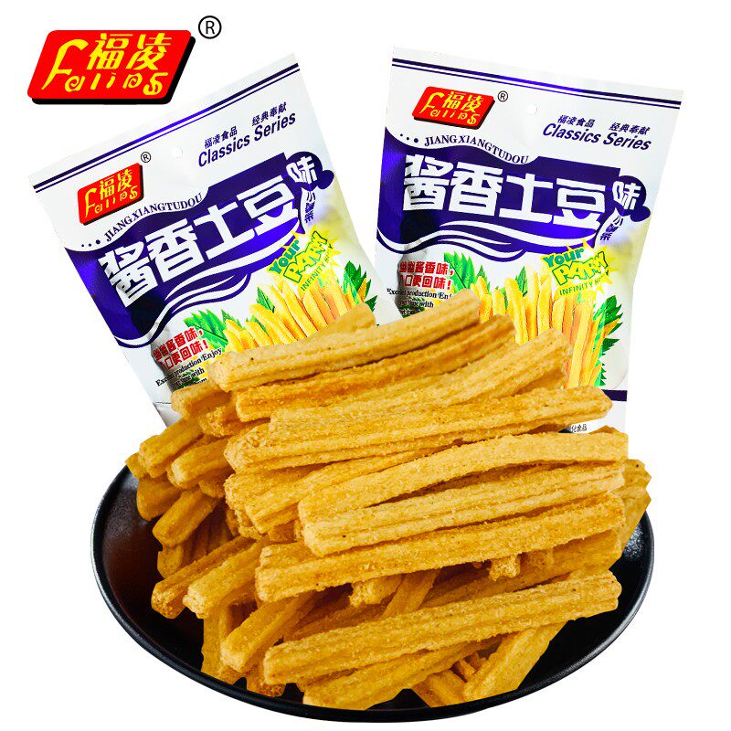 福凌酱香土豆味小薯条童年8090后怀旧小零食膨化休闲小吃散装批发