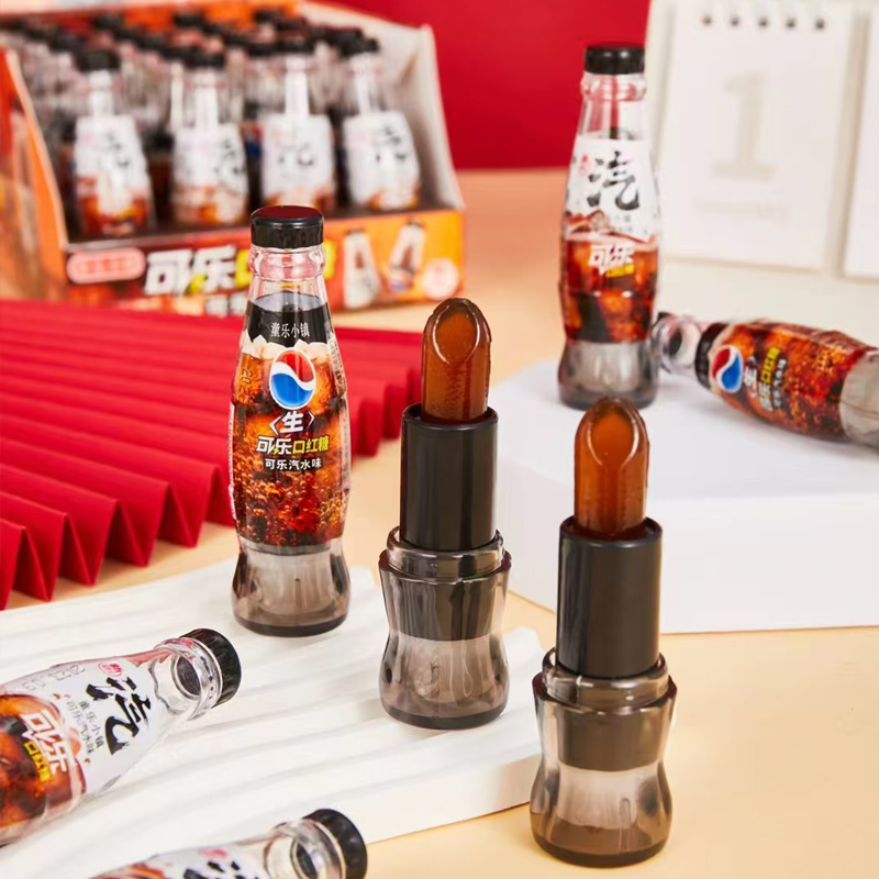 童乐小镇可乐口红糖创意棒棒糖唇膏糖果奖励儿童糖果食物玩具零食