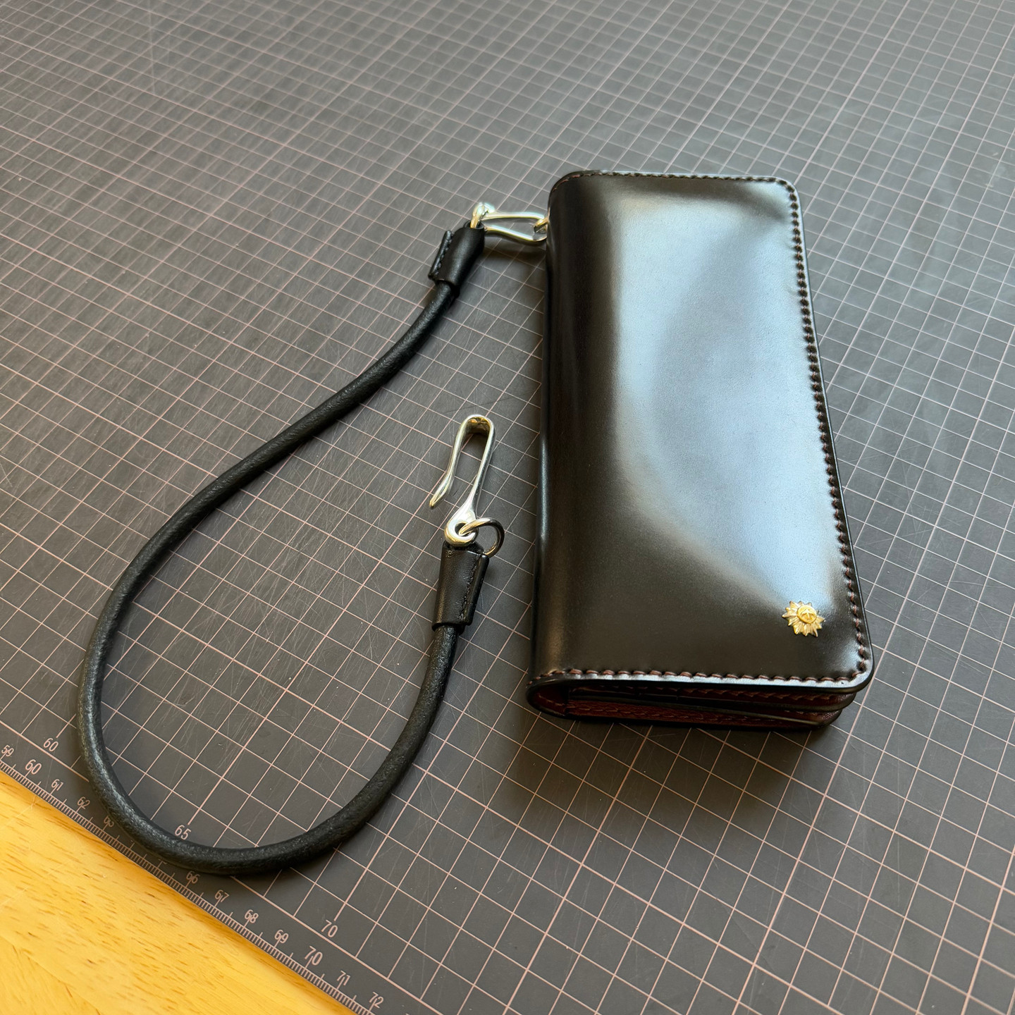 优革佳品 日本新禧马臀皮长钱包 纯手工缝制长财布真皮钱夹男女