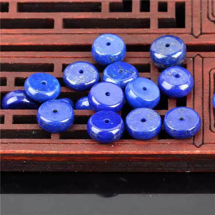 原矿青金石隔片散珠 文玩饰品佛
