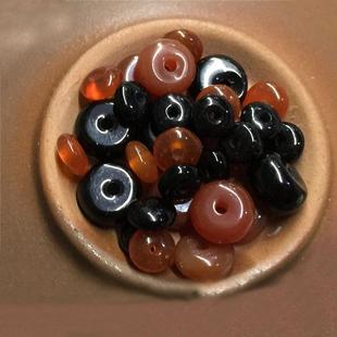 黑玛瑙红玛瑙散珠 算盘珠隔珠隔片 计数器 文玩佛珠垫片