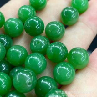 和田碧玉半孔单珠 水头足 玉质细腻水润 成色漂亮适合各种diy镶嵌