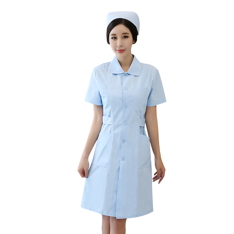 八只眼护士服短袖夏装粉色白大褂