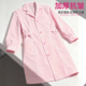 薄款 粉大褂医生服夏季 女护士服粉色厚款 美容药店工作服西服领短袖