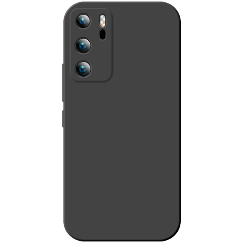 适用于华为P40手机壳新款液态硅胶p40pro直边防摔P40PRO+保护套石墨黑方形曲面屏ELS-AN00简约纯色男女软
