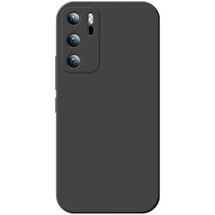 适用于华为P40手机壳新款液态硅胶p40pro直边防摔P40PRO+保护套石墨黑方形曲面屏ELS-AN00简约纯色男女软外壳