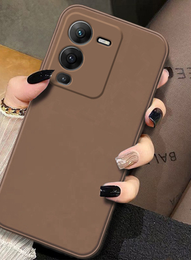 适用于vivoS15手机壳新款S15Pro防摔液态硅胶vivoS15e纯色全包直边保护套男女魔方沙漠金商务简约超薄软外壳