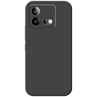 适用于IQooNeo8pro手机壳iqooneo8新款石墨黑液态硅胶全包防摔保护套男耐脏软壳女直边简约lq00黑色外壳