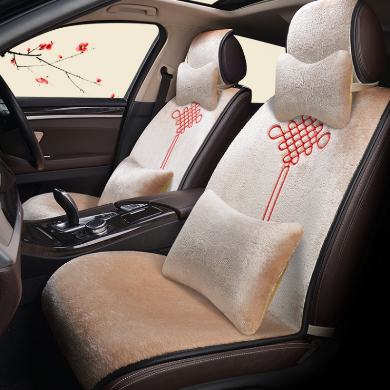 汽车植绒绒坐垫冬季免捆绑全车