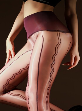 「电波」编织蕾丝提花一体性感无缝黑色丝袜女丝滑油亮超薄连裤袜