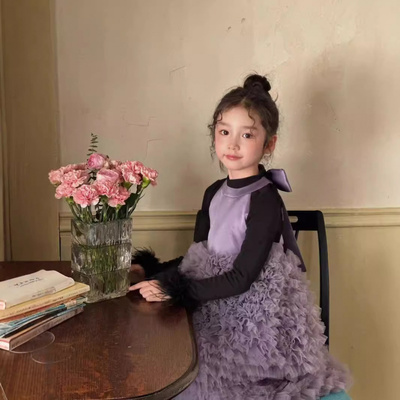 2025礼服感生日蝴蝶结露背公主女