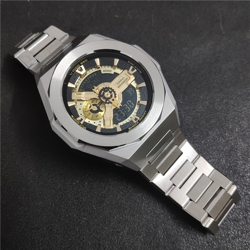 适配卡西欧GA110/GA100钢表壳表带套装G-SHOCK改装替换胶表带配件
