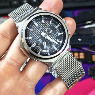 适配卡西欧GST-B1000米兰尼斯钢表带GSTB1000编织钢表带表链配件