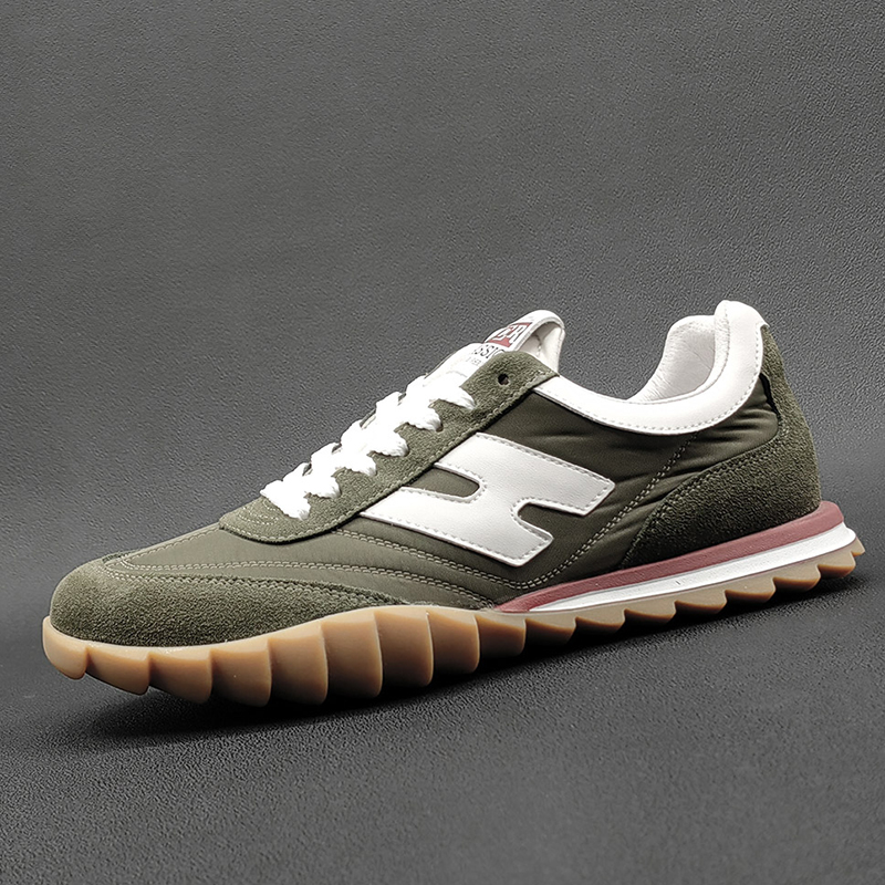 男鞋2025夏季新款真皮透气阿甘鞋冰丝布百搭运动休闲牛筋底跑步鞋