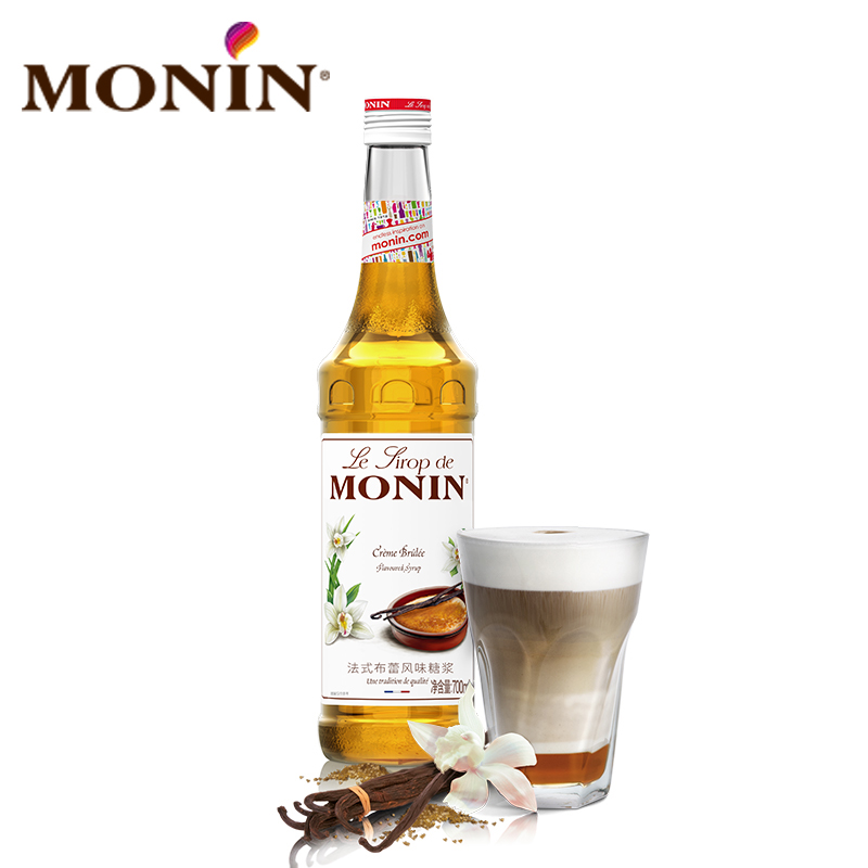 莫林MONIN法式布蕾风味糖浆玻璃瓶装700ml咖啡鸡尾酒果汁饮料