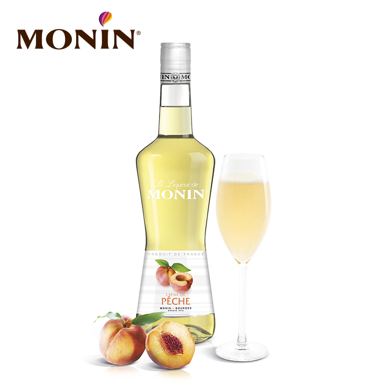 莫林MONIN蜜桃风味利口酒700ml瓶装法国进口调酒力娇酒洋酒