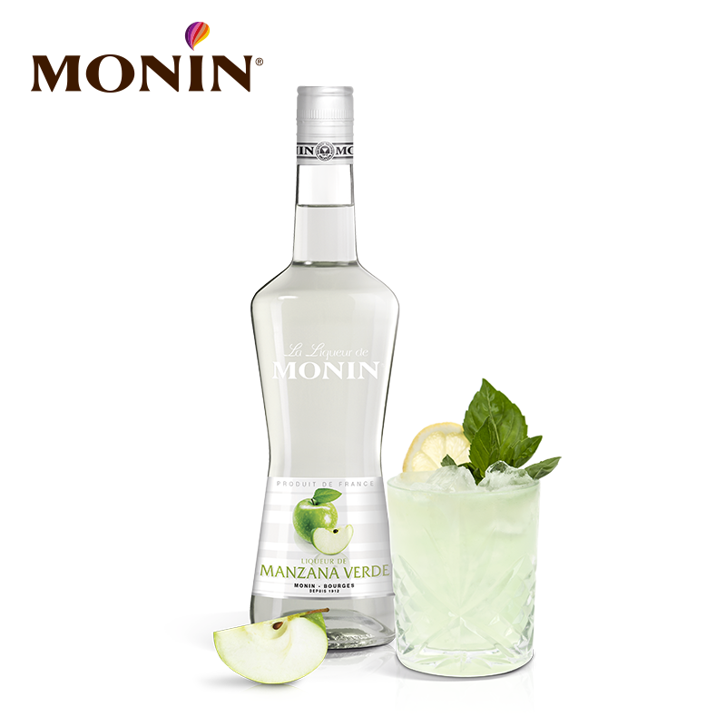 莫林MONIN酸苹果风味利口酒700ml瓶装法国进口调酒力娇酒洋酒