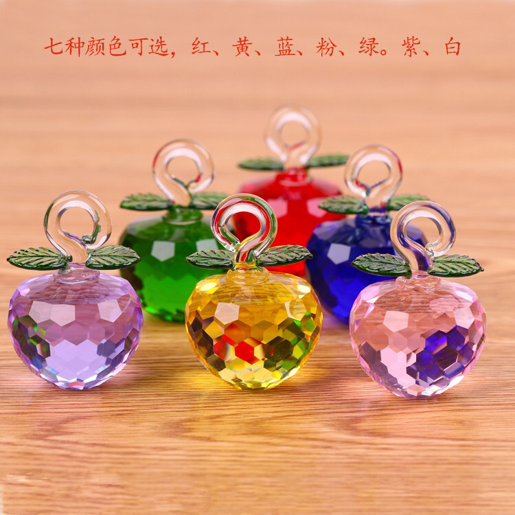 水晶苹果平平安安摆件挂件装饰保平安节日礼车载圣诞摆件装饰品