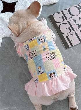 宠物夏季吊带裙子法斗泰迪比熊博美小型犬雪纳瑞狗狗夏天衣服薄款