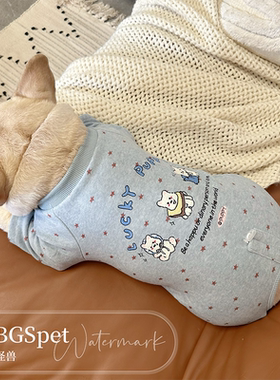 狗狗四脚衣服秋冬加厚款居家睡衣四脚衣比熊小型犬法斗连体衣保暖