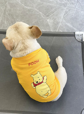 法斗夏季背心夏季网眼薄款透气柯基斗牛犬巴哥犬可爱卡通胖狗衣服