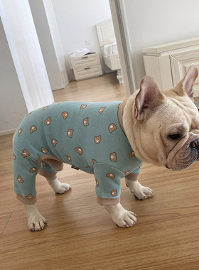 狗狗衣服连体秋冬保暖加厚可爱四脚衣法斗泰迪比熊衣服加绒居家服