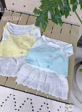 2025狗狗裙子法斗夏装巴哥雪纳瑞连衣裙比熊泰迪可爱透气背心裙