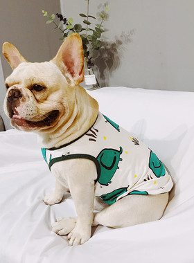 法斗衣服巴哥全棉小背心夏装薄款泰迪比熊英斗潮牌宠物狗衣服夏天