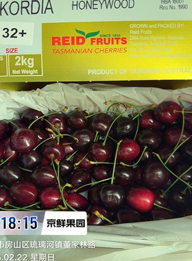 空运澳洲车厘子塔斯马尼亚车厘子科迪亚234j5j6j车厘子礼盒装水果