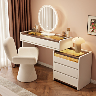 2026新款 主卧梳妆台国家补贴斗柜一体现代简约化妆桌实木轻奢高级