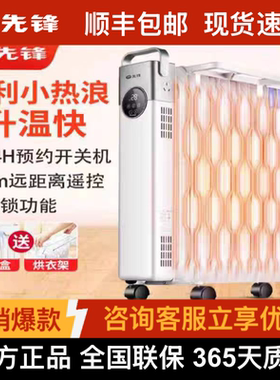 先锋取暖器电热油汀遥控电暖器15片电暖气片热浪加热器DYT-SS6R