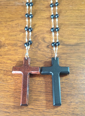 简约个性十字架小众锁骨链实木