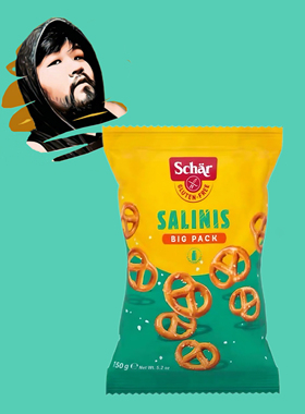 德国直邮【全场满300包邮】schar无麸质无糖椒盐八字饼干150g