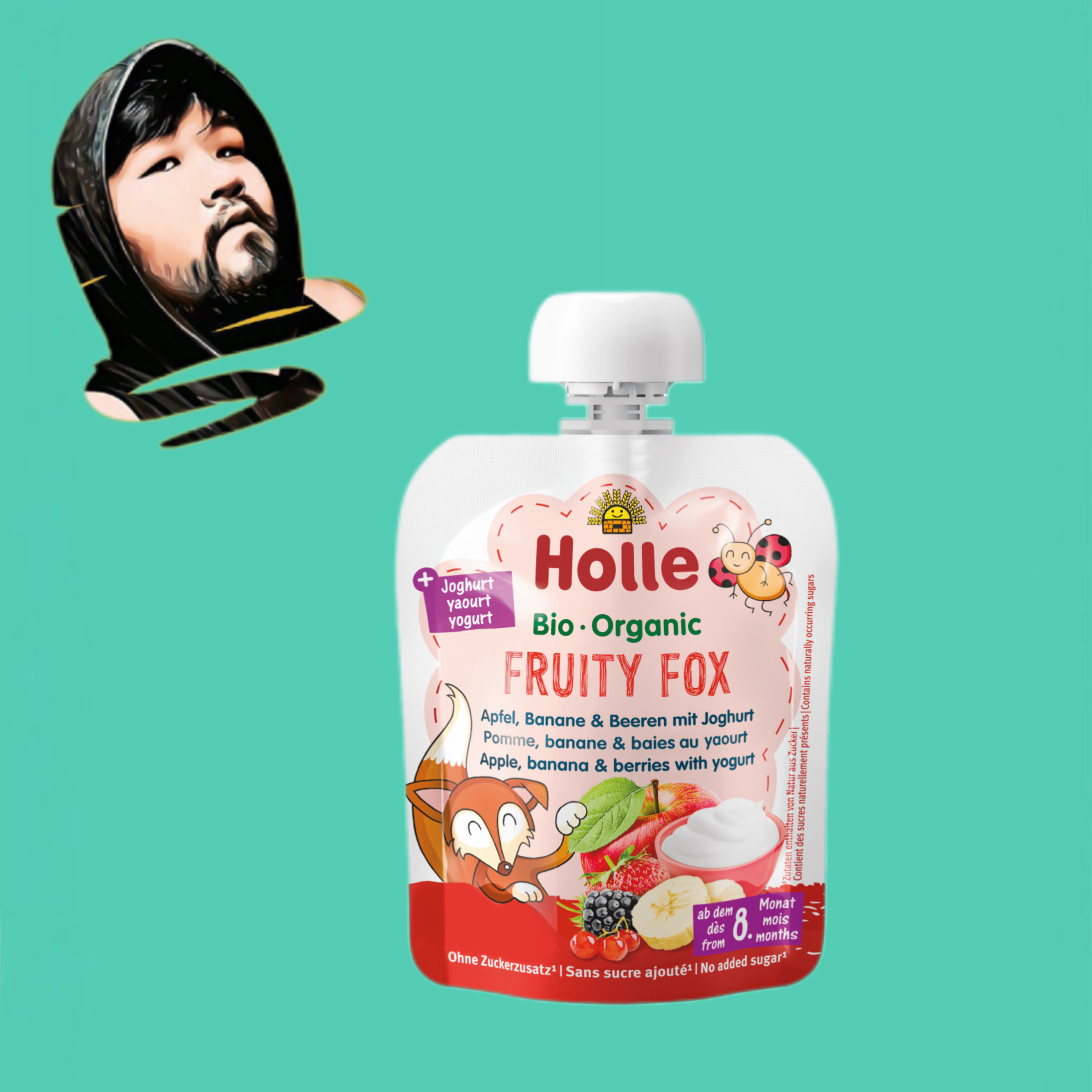 德国直邮【满300包邮】holle有机8个月+苹果香蕉莓果优格果泥85g