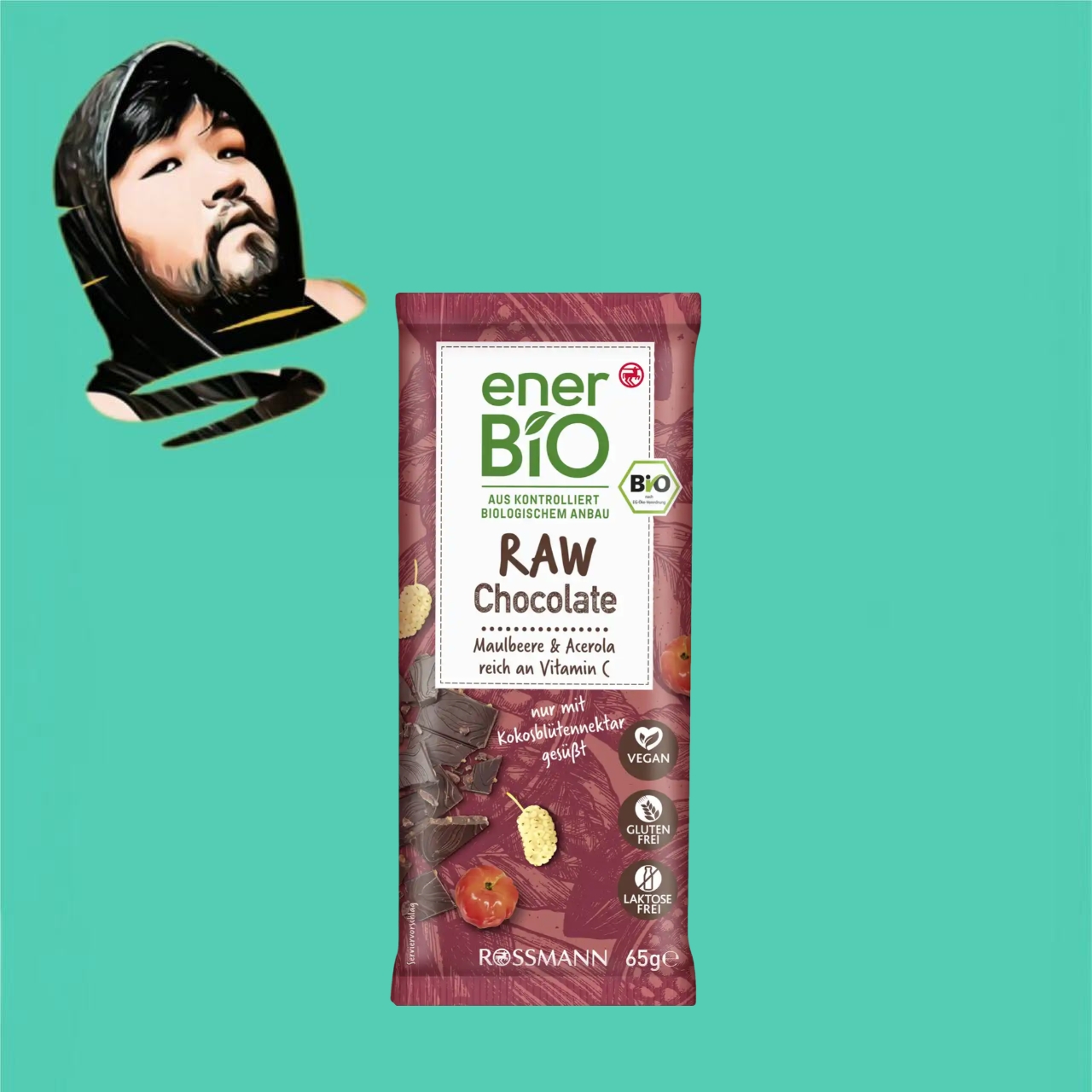 德国直邮满300包邮ener bio有机混合莓果针叶樱桃原浆巧克力65g